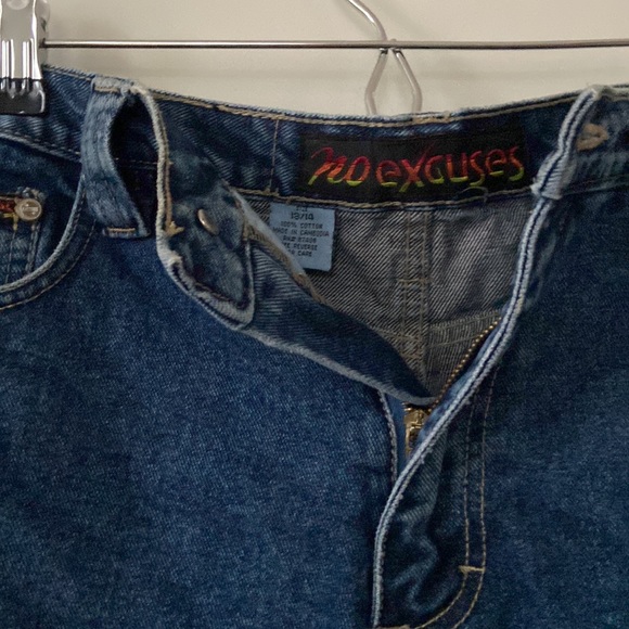 No excuses dark wash blue cargo jean shorts - Picture 5 of 7